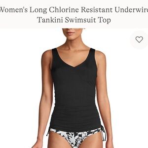 Lands' End Black Underwire Tankini Swimsuit Top